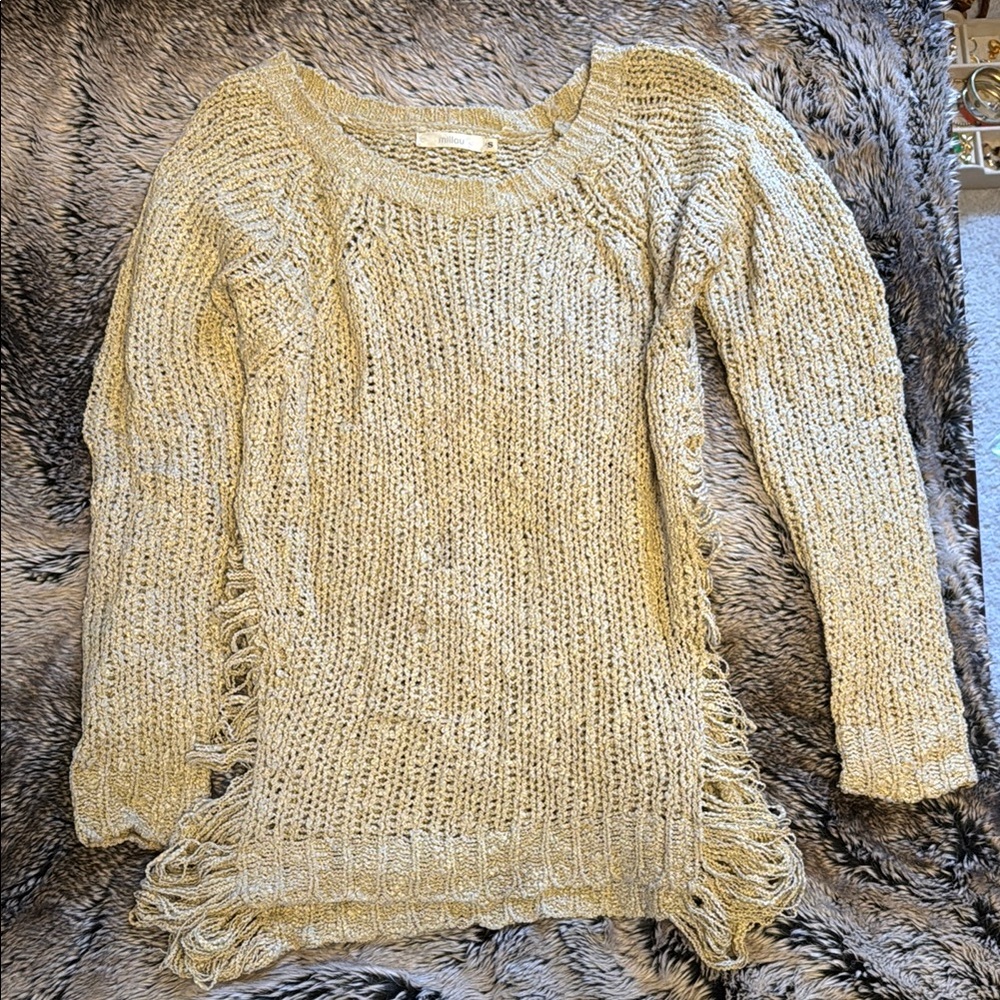 LF brand (Millau) Beige Chunky Knit Crew Neck Sweater